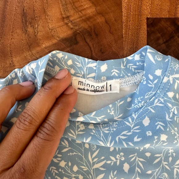 Minnow Swim - Blue Floral Rashguard - Size 1 - Picture 2 of 3